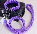 Double Strand Rope Large Dog Leashes Metal P Chain Buckle National Color Pet Traction Rope Collar Set For Big Dogs 1.2m Length