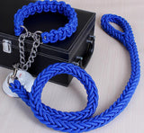 Double Strand Rope Large Dog Leashes Metal P Chain Buckle National Color Pet Traction Rope Collar Set For Big Dogs 1.2m Length