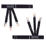 Men's Stripe Elastic Shirt Holder  Garters Leg 2 pcs
