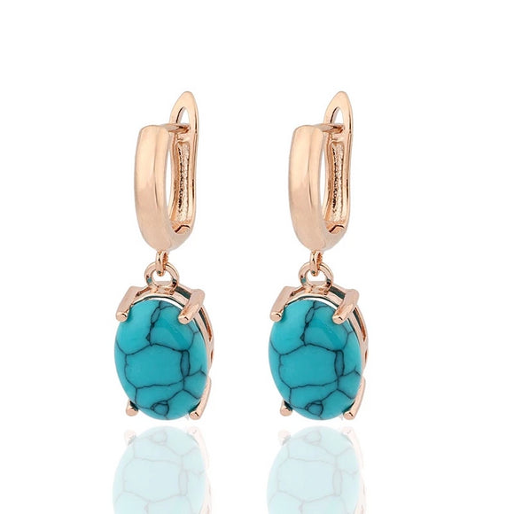 Retro Synthetic Turquoises drop Earrings For Women